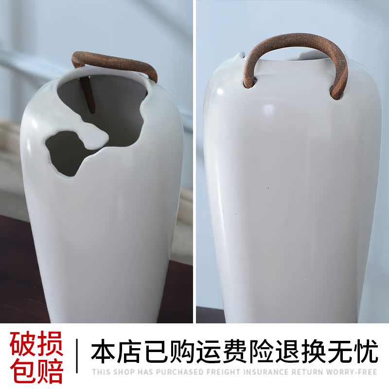 Lou qiao ou I and contracted white ceramic vase furnishing articles dried flower arranging flowers sitting room Nordic creative decoration