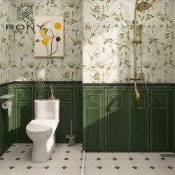 Nanyang retro style olive green bathroom tiles plant small tiles all-ceramic bathroom kitchen wall tiles toilet floor tiles