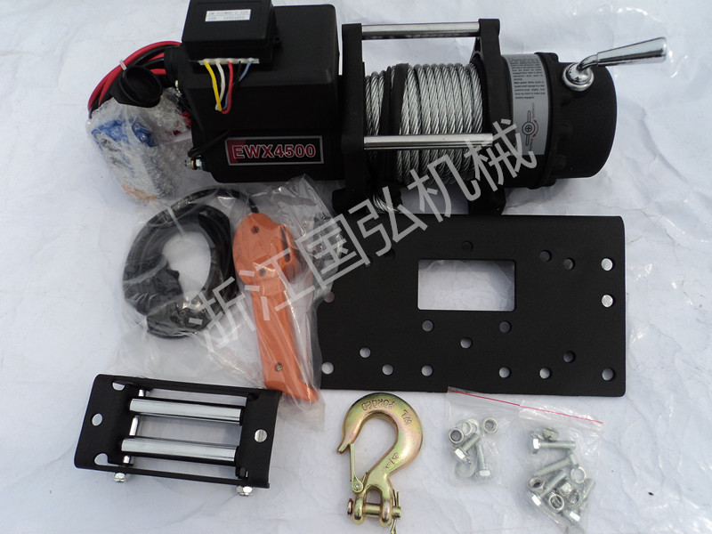 促销国弘 电动绞盘5500磅越野车自救绞盘2.5t拉力12v24v4500磅