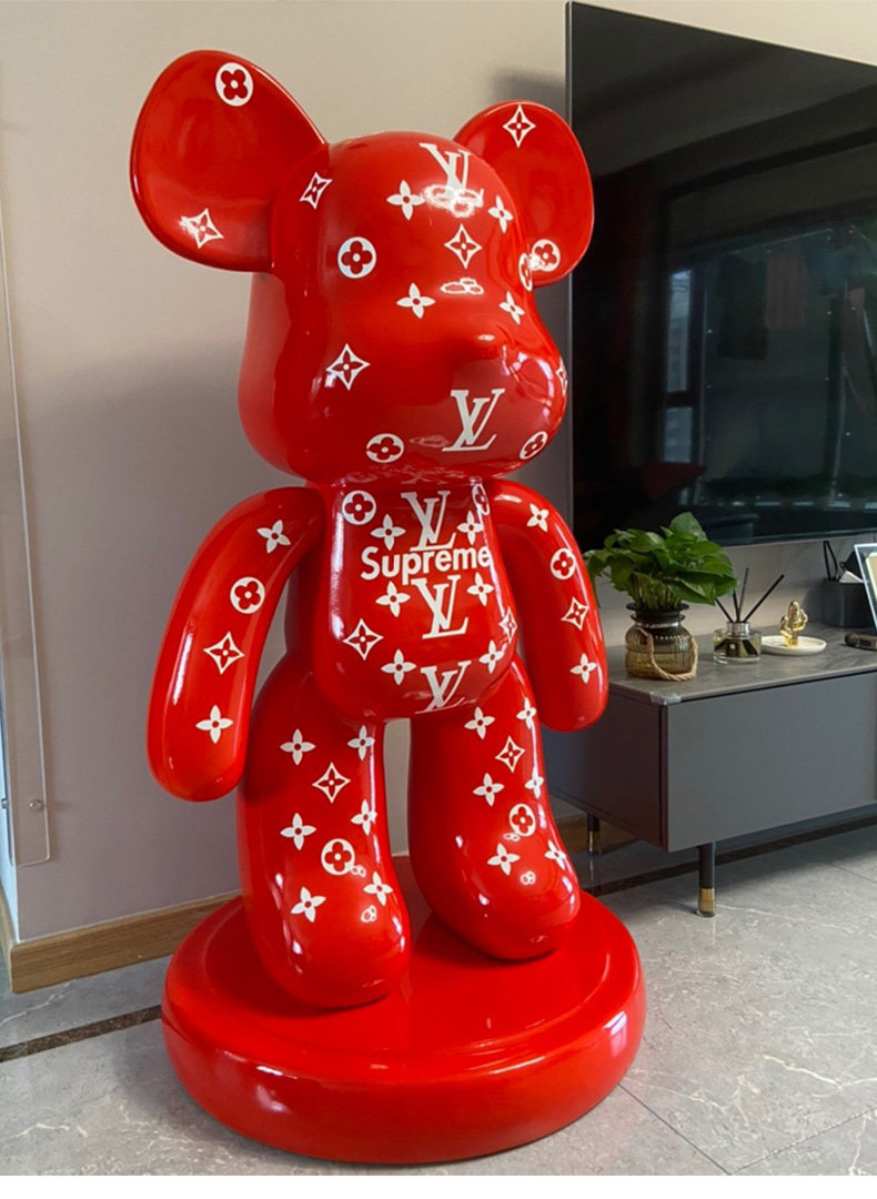 户外暴力熊卡通玻璃钢雕塑模型摆件大号网红商场门口店铺美陈装饰