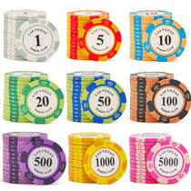 Clay chip coin set Baccarat game token chess and card room dedicated Texas Holdem poker brand for playing mahjong