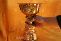 Tibetan ethnic supplies Changming lamp Tibetan pure Nepal copper for lamp crisp oil lamp with high 20CM pendulum