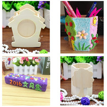 Childrens handmade pen holder photo frame clay diy wooden White billet ultra-light clay Pearl mud snowflake mold