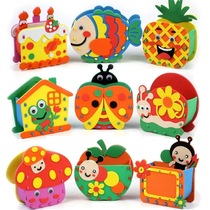 Kindergarten childrens creative handmade pen puzzle 3D stereo eva paste pen holder handmade diy material package