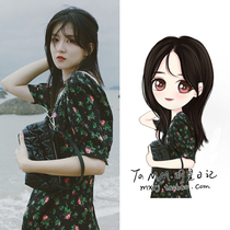 Johin with the same kind of broken floral dress sweet and beautiful doll collar retro style bubble sleeves cashing back first love Balloon Skirt Summer Lady