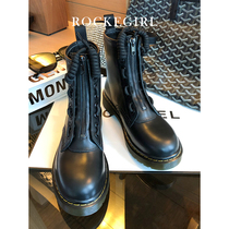 (Locke girl) thin breathable dr front zipper English style boots versatile handsome motorcycle boots Martin boots women