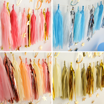 Birthday party layout paper tassel flower ribbon ribbon wedding room wedding decoration mall activity opening supplies