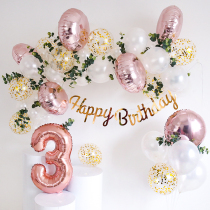 Nordic Winins Senson Department Topic Little Princess Jean Child Baby Birthday Arrangement Balloon Patry decorations