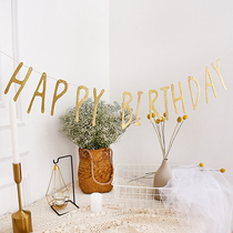 Male and female friends new sparkling flags Birthday Happybirthday Labanner Birthday Party Laflower Decoration