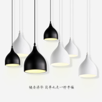 Single-three-head dining chandelier Black white Pole minimalist modern dining table Restaurant Lamp E27 exchangeable bulb can 110V 110V