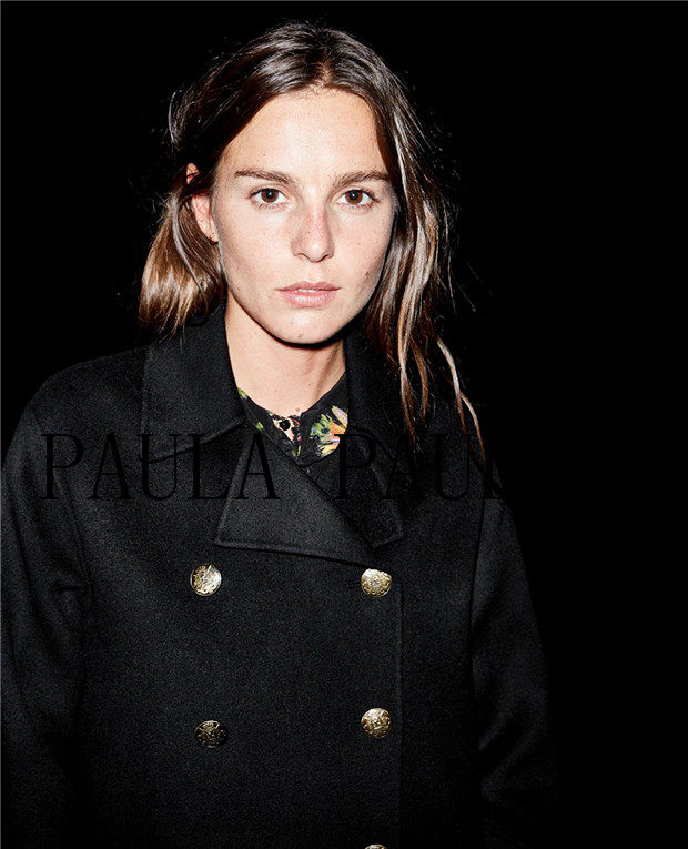 正品代购 the kooples 2016秋冬 黑色双排扣军装羊毛大衣外套