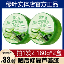 Green Leaf Love life Hydrating refreshing repair aloe vera gel 180g*2 boxes Moisturizing after the summer sun repair