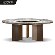 Italian minimalist marble designer Round Table Modern Light Lavish 8-10 People Creative Dining Table And Chairs Furniture Custom