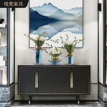 New Chinese Solid Wood-Like Board Modern Minima Dining Side Cabinet Hotel Clubhouse Beauty Institute Reception Door Hall Decoration Cabinet