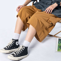 Bemiz Cup Face Guide Summer Days Retro Tooling Shorts Male multiple pockets Overlap 50% Pants Cityboy