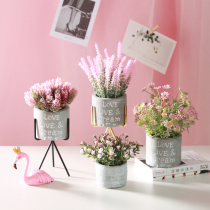 ins Fake flower pot plant creative living room small ornaments Nordic simulation green plant decoration desktop starry fake bonsai