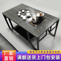 Shenzhen manager's room tea kung fu tea table fire stone marble tea table glass tea table simple fashion