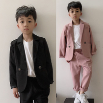 Spring and Autumn fashion childrens clothing Korean version of the boy suit two-piece childrens suit suit Flower girl handsome dress