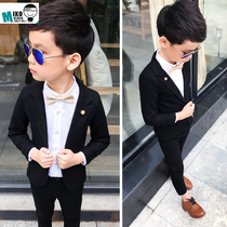 Korean version of casual childrens clothing Childrens black suit suit new boy dress two-piece host performance suit