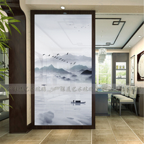 Custom art glass partition screen porch background modern simple Nordic double-sided transparent custom clip wire explosion-proof