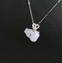 Birthday gift natural A goods jade jade gourd pendant S925 sterling silver inlaid gourd pendant womens chain