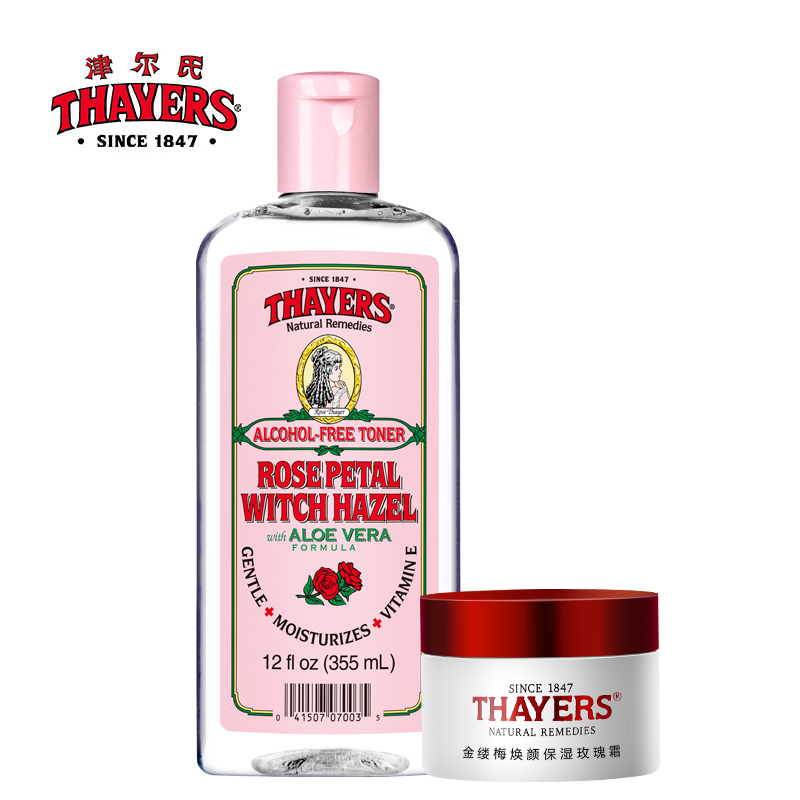 THAYERS/津尔氏金缕梅玫瑰爽肤水保湿面霜护肤套装化妆品补水保湿产品展示图3