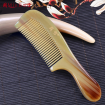 Natural large Tibetan white yak horn comb massage angle comb anti-static custom lettering birthday gift