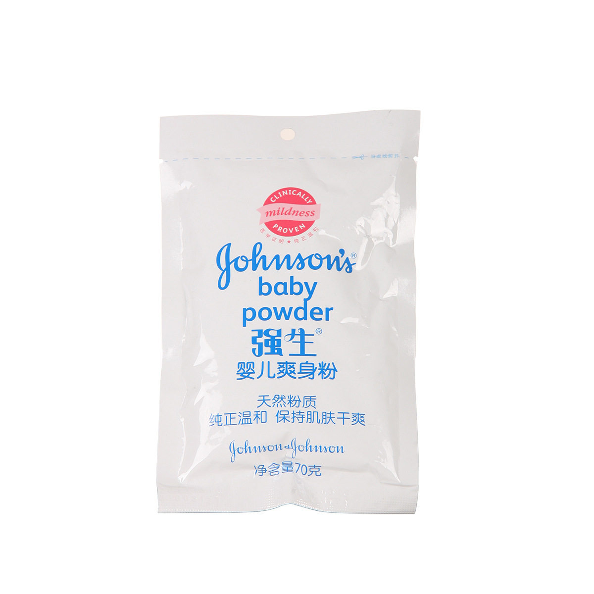 产品信息: 商品名称:johnson强生婴儿普通爽身粉70g袋装 品牌:johnson