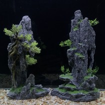 New product simulation large green dragon stone resin Rockery stone landscaping package aquarium decoration fish and shrimp breeding shelter nest