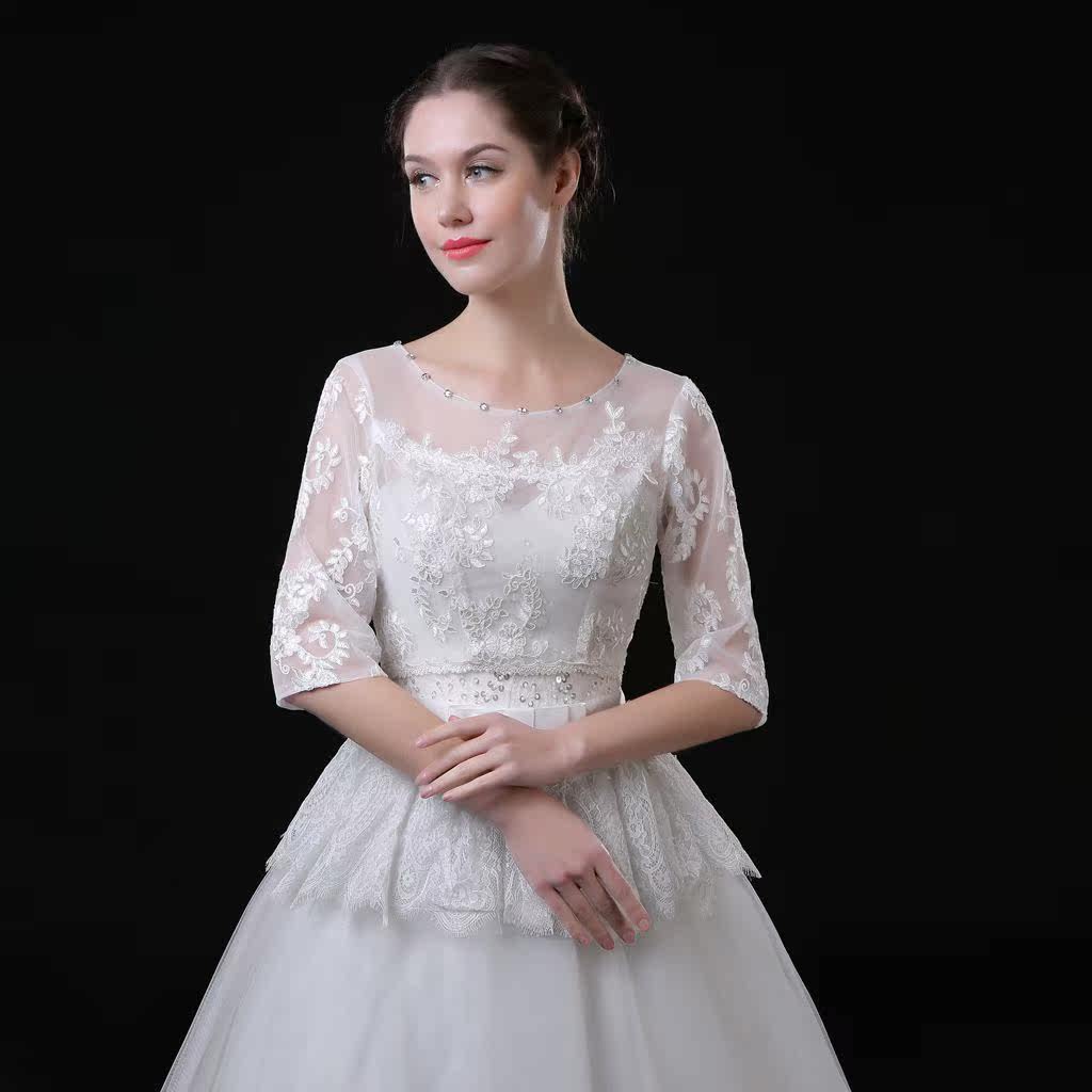 婚纱蕾丝披肩 多款一字肩婚纱外套 婚纱蕾丝披肩长袖新娘披肩配饰