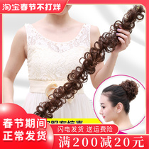 Wig bag meatball head Jurchen hair accessories hair ring fluffy natural ancient style flower bud lazy pad hair half-grip hair clip