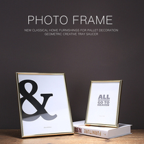 Modern minimalist bedside bedroom wooden 7 inch 10 inch gold color frame photo frame frame frame outer frame home decoration table