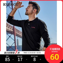 Cool clothes purchase autumn new mens POLO shirt mens lapel embroidered long-sleeved T-shirt mens trend Paul shirt 7785