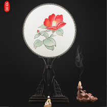 Lingyun Su Fan High-end Hand-painted Embroidery Ancient Wind Ensemble Fan China Wind Palace Fan Boutique Hand-painted Painting And Calligraphy Fan Gift