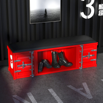 Industrial style retro American clothing store milk tea shop bench cloakroom test shoe stool container household sofa stool