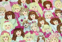 18-01 American early cotton vintage girl and hidden cat rabbit TP42