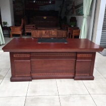 Wooden leather Grand Bandai Boss Table Wooden Leather Luxury Large Class Terrace 2 m Solid Wood Leather Large Class Table