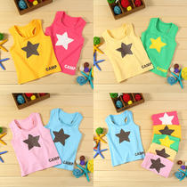 Baby vest boys and girls summer clothes baby childrens clothing hurdle clothing suspenders cotton base shirt sleeveless thin