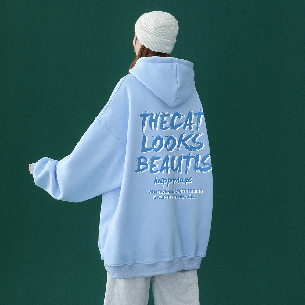 秋新款中性宽松百搭连帽卫衣男女潮w6223 p40控55