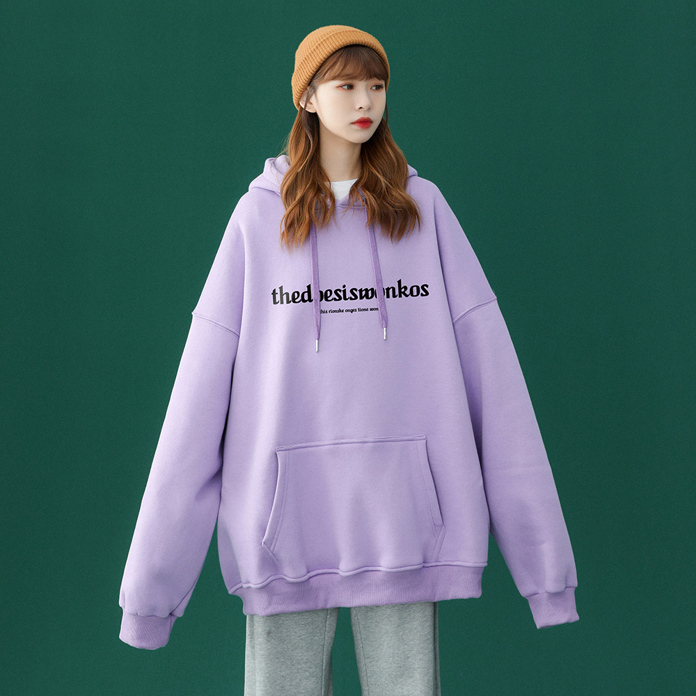 中性 秋冬新款宽松棋盘格印花连帽卫衣男女新w6224 p40控55