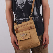 2019 soaring grid box hot sale European and American durable casual canvas bag shoulder bag shoulder bag vertical small bag