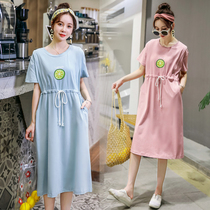 2020 maternity summer dress new fashion medium and long maternity dress sub-out nursing dress maternity dress tide mom