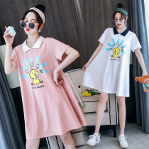 Maternity dress Spring and summer dress 2020 Western style dress Net red T-shirt skirt polo shirt top summer tide hot mom