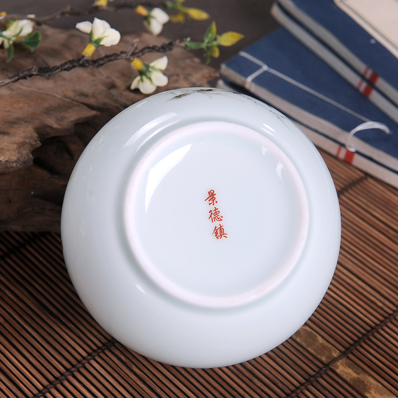 Jingdezhen ceramic tea caddy fixings box medium storage tanks seal pot moistureproof pu 'er wake receives gift box