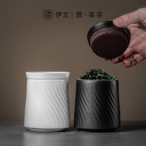 Ceramic Tea Leaf Jars Small Hermetic Tank Boutique Upscale Portable Travel Tea Jar Tea Box Depository Tea Jar Tea Containing Box