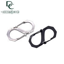 Outdoor multi-function stainless steel 8 word lock carabiner edc portable key pendant quick buckle
