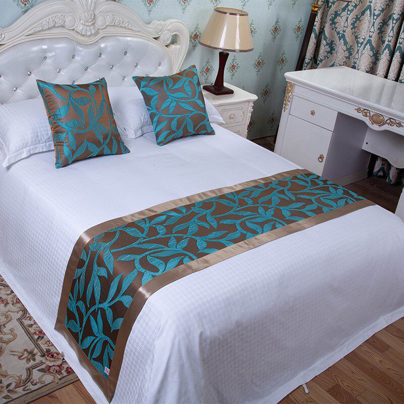 床搭布床围巾民宿装饰床巾长条高档宾馆床上搭条搭巾酒店抱枕防脏