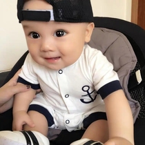 Baby Boy Summer Clothes Conjoined Clothes Women Baby Boy Clothes Slim Fit Sleeping Clothes Summer Autumn Winter Spring Autumn Clothing Short Sleeve Suit