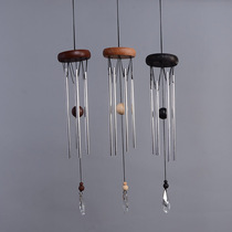 Metal music 6 pipe wind chimes Pastoral solid aluminum pipe wind chimes Balcony hanging door crystal wind chimes 18-inch silver