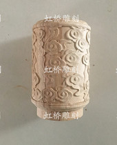 Dongyang wood carving hanging flower column head Hanging beam hanging lotus column Chinese antique door head railing handrail cloud column head